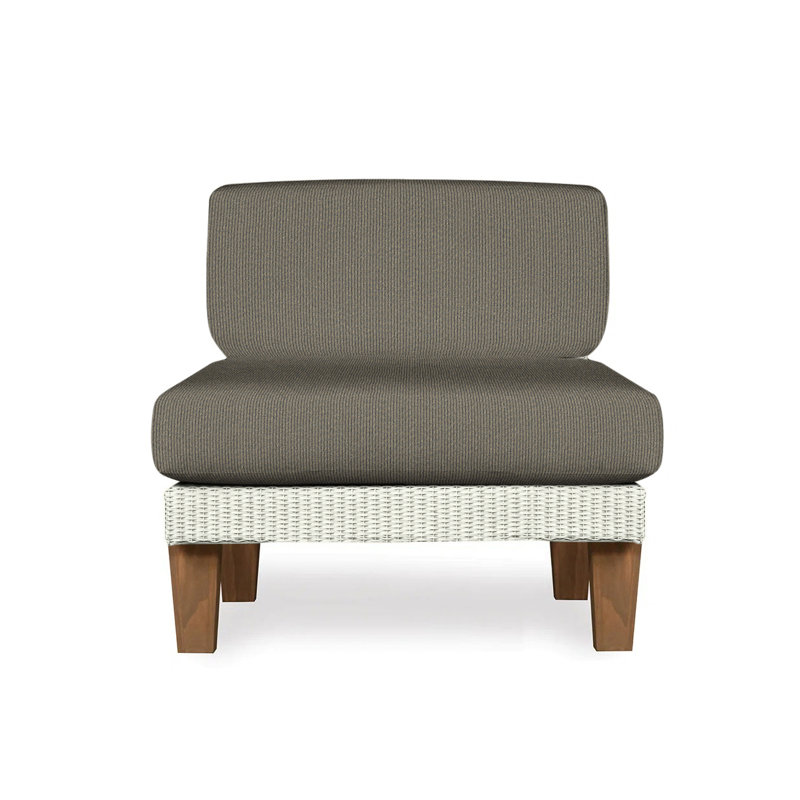 Catalina Outdoor Teak Lounge Chair, Rumba Stonewashed, Ivory