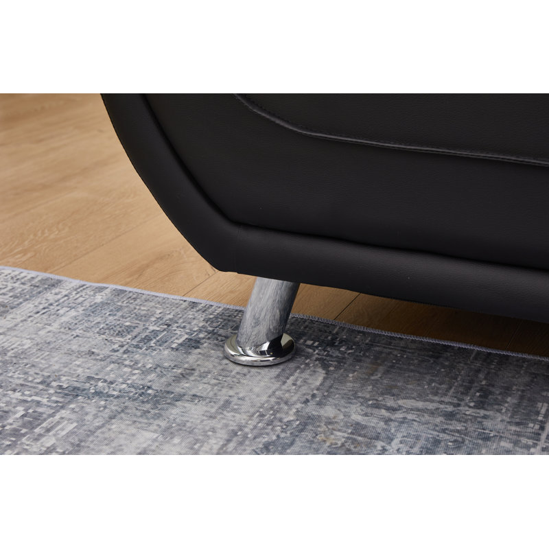 Chaise de salon Alexsia, Beige / similicuir noir