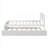 White Finish Solid Wood Twin Size Platform Bed, Sleeper Design With Roll-Out Underbed Trundle, No Box Spring Required-1156195662