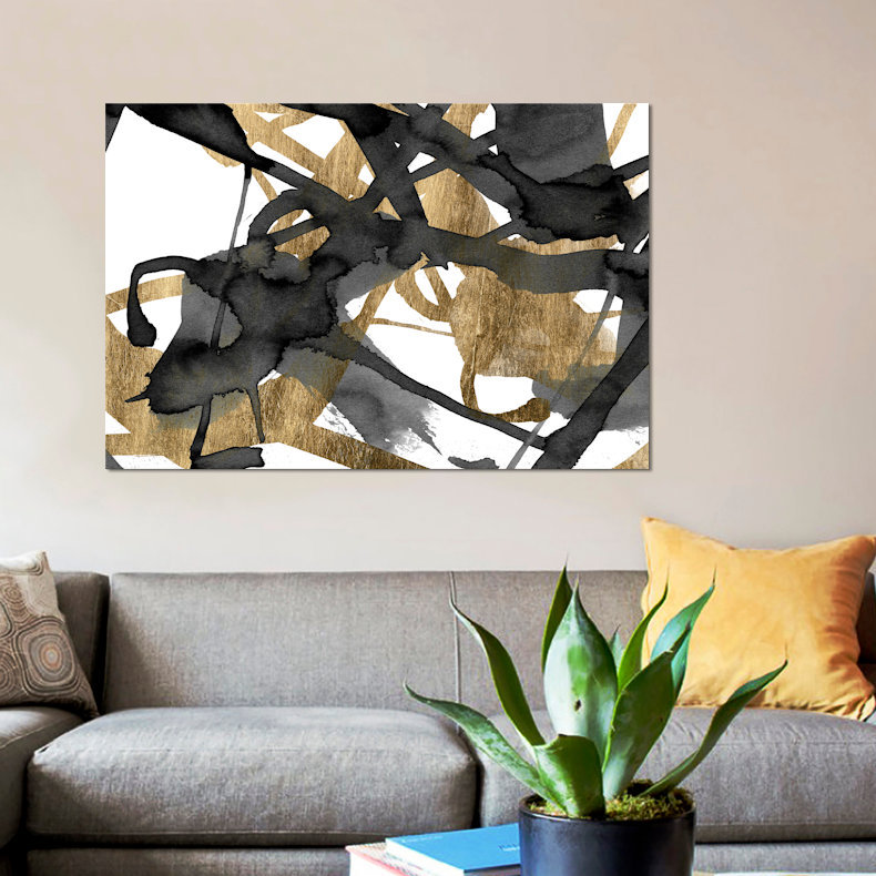 «Luxe Gold II», reproduction sur toile, H 8 po x l 12 po x P 0,75 po, Toile tendue