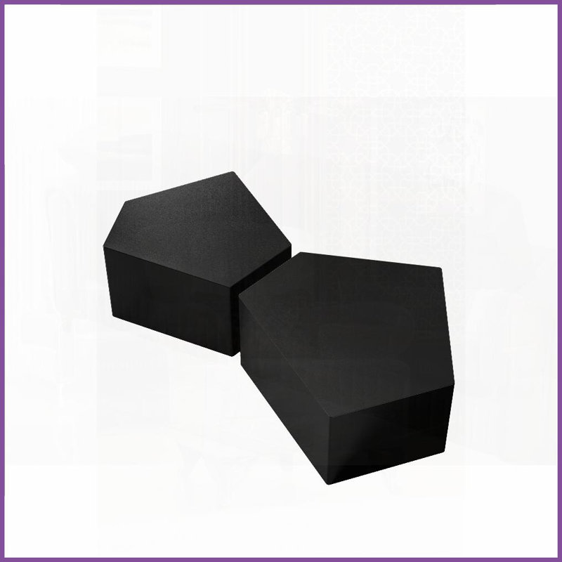 Ensemble de 2 tables basses irrégulières Pentagon Black - MDF peu encombrant, facile à nettoyer, sans assemblage