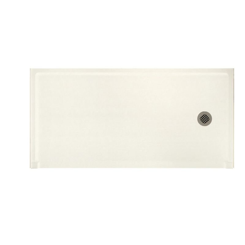 Base de douche à seuil simple 30 po x 60 po Solid Surface, Côté droit, Bisque