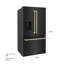 Zline 36 In. 28.9 Cu. Ft. Standard-depth French Door External Water Dispenser Refrigerator With Dual Ice Maker In Fingerprint Resistant Stainless Steel-1413885051-1411709528