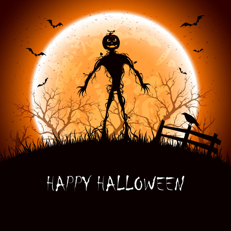 Halloween Night by Losw - Wrapped Canvas Print, 30cm H x 30cm W