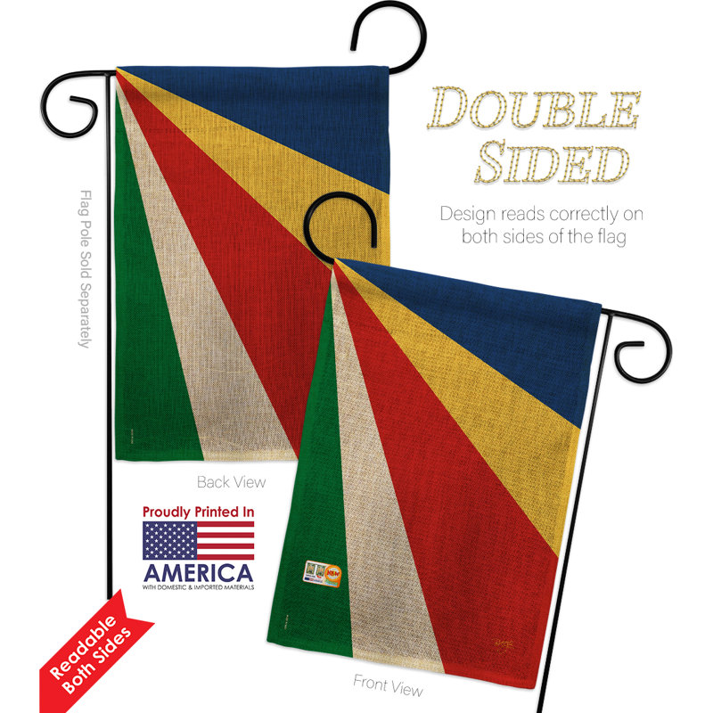 Polyester 2 côtés 18,5 x 13 po seychelles drapeau de jardin