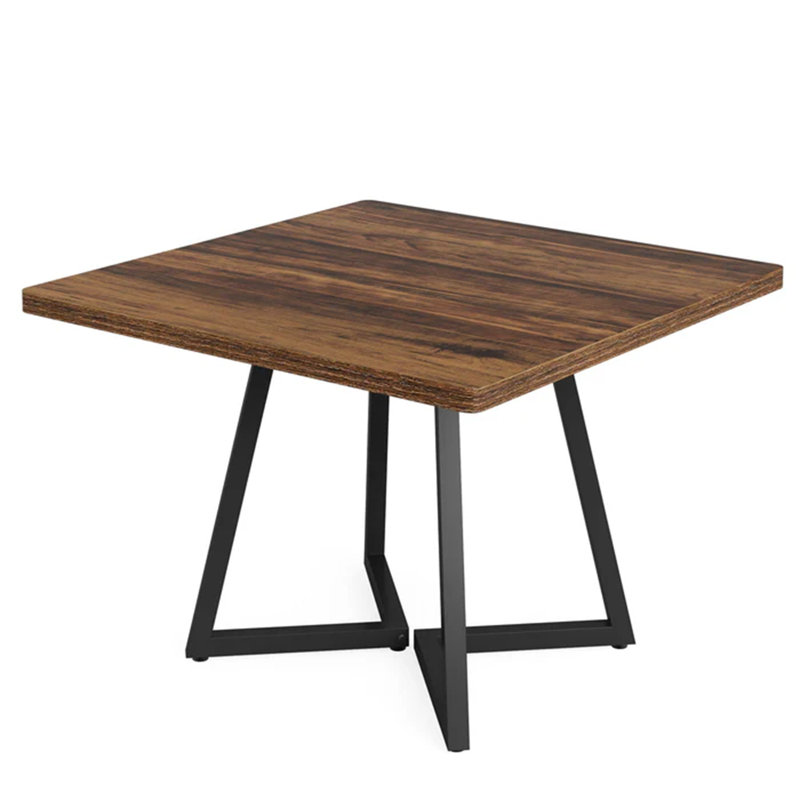 Table de salle à manger carrée rétro, table de cuisine en bois, table de salle à manger de conception classique