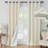 Leming 100% Waterproof and Blackout Solid Color Polyester Linen Textured Grommets Curtains Panel(Set of 2)-101068524-99481471