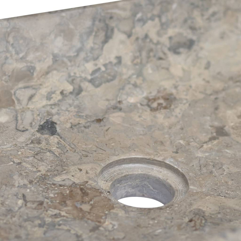 VidaXL Marble Rectangular Bathroom Sink, Gray
