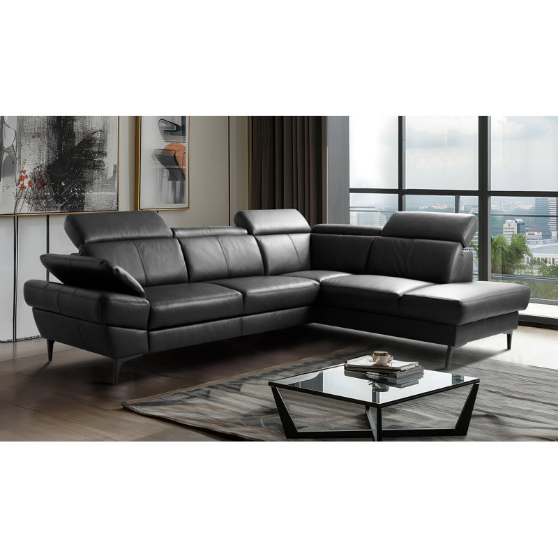 4 Seater Sofa Bed, Right hand Facing, Black
