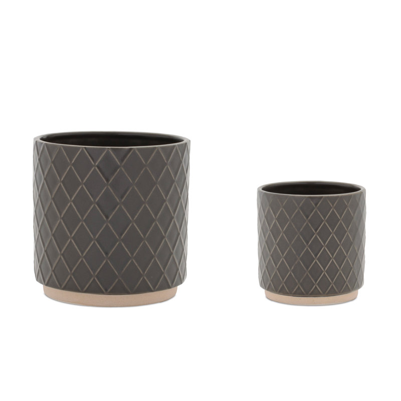 Ceramic Diamond Pattern Planter