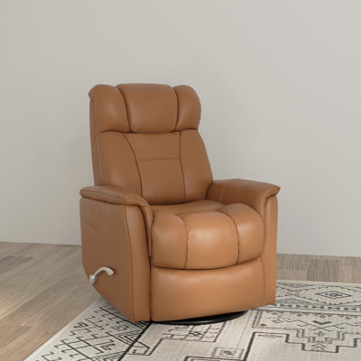 Global Home Swivel Glider Recliner with Manual Adjustable Headrest & Footrest In Oslo Antelope