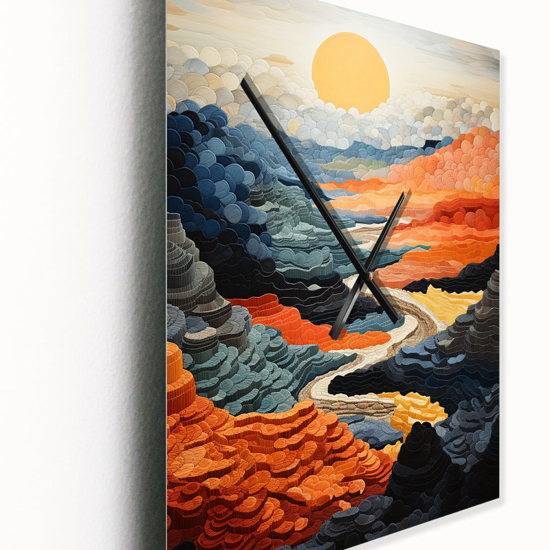 Horloge murale moderne Canyon Expanse I, Grand
