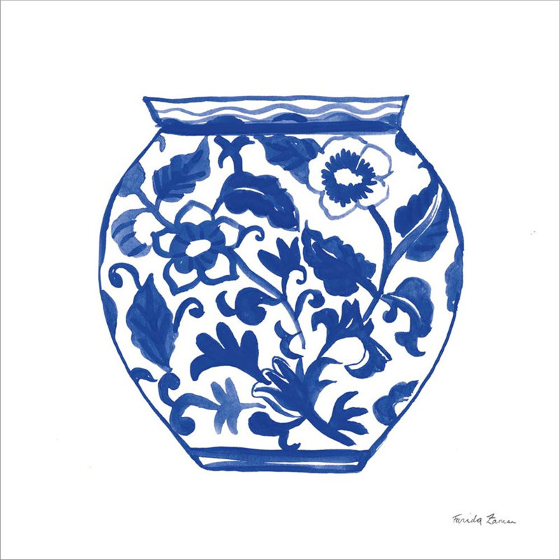 «Chinoiserie I» par Farida Zaman, art mural sur toile, H 24 po x l 24 po x P 1,5 po