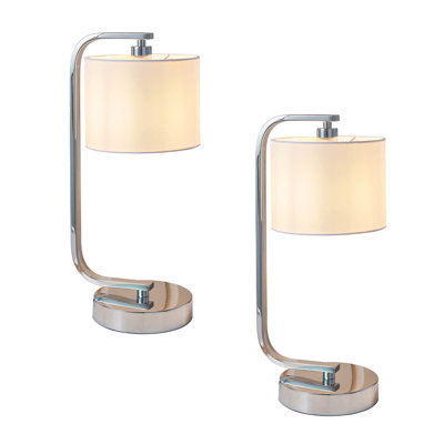 Privett 41.5Cm Chrome Table Lamp Set