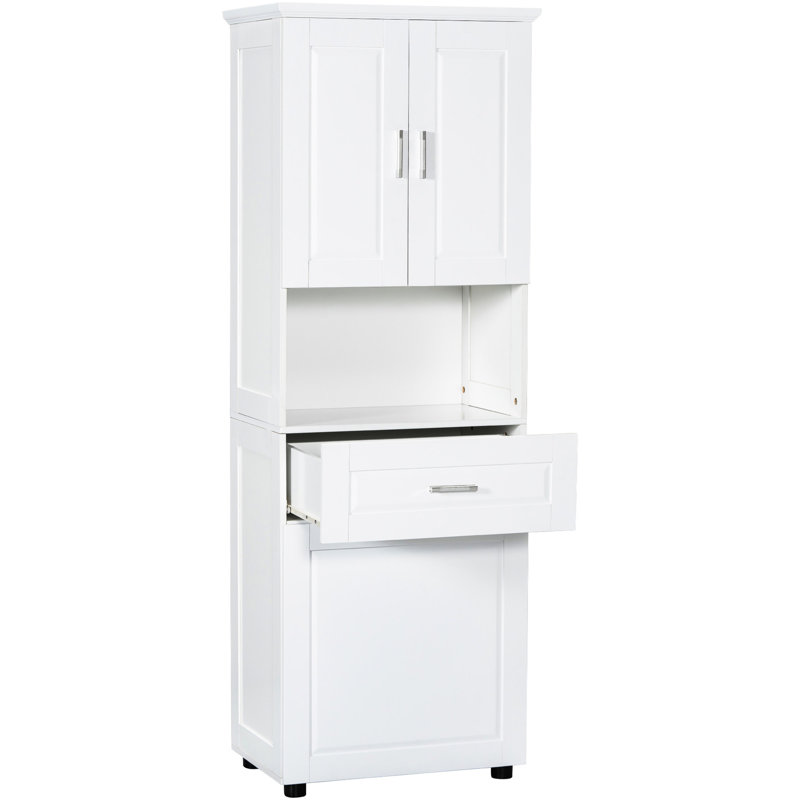 Armoire de rangement blanche avec grand panier à linge blanc