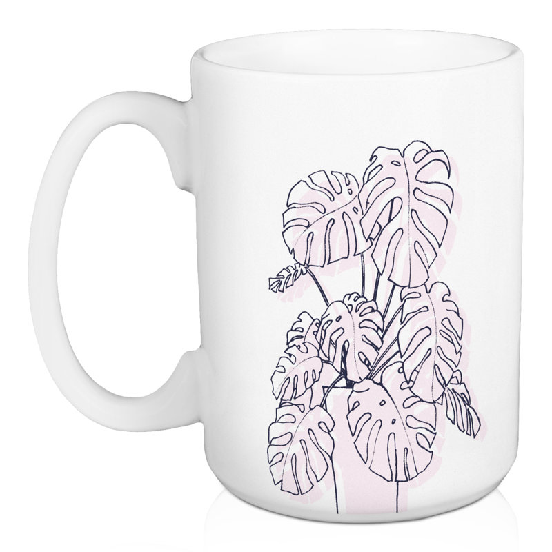 Tasse à dessin Blush Monstera, Rose