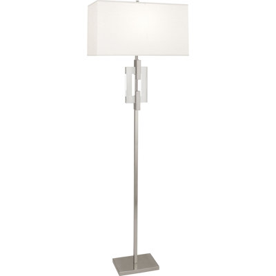 Modern And Crystal Floor Lamp - Elegant Dupioni Shade, Full Range Dimmer, 150W Max - Stylish Lighting For Contemporary Spaces