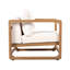 Chaise longue de patio en bois d'acacia avec coussins amovibles Hartsdale