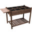 Grande jardinière surélevée pour légumes et fleurs - Table de jardin pliable en bois brun foncé-960793587-960793586