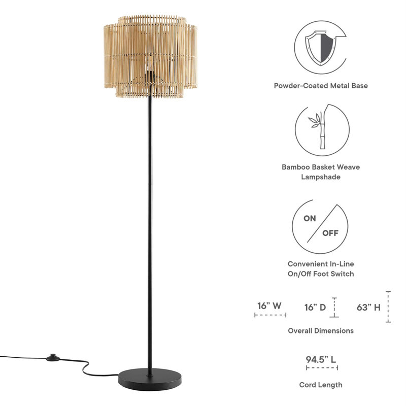Lampe sur pied Nourish Bamboo par Modway