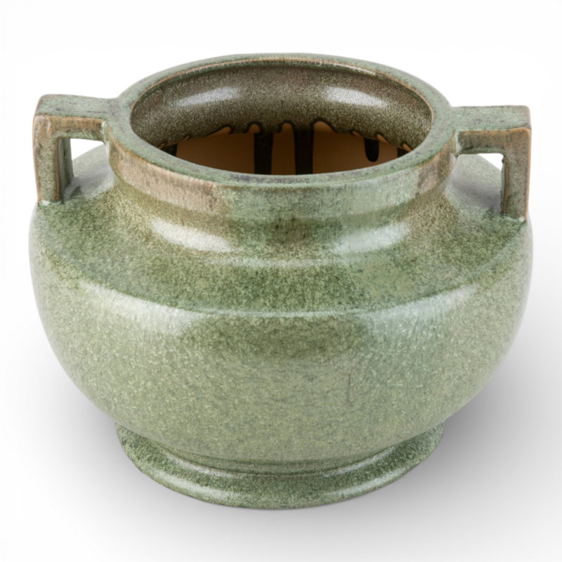 Green Speckled Ceramic Jardinière Planter