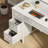 Computer Desk with Monitor Stand & Charging Station, Gaming Desk with LED Lights &  Drawers-567466501-567466502
