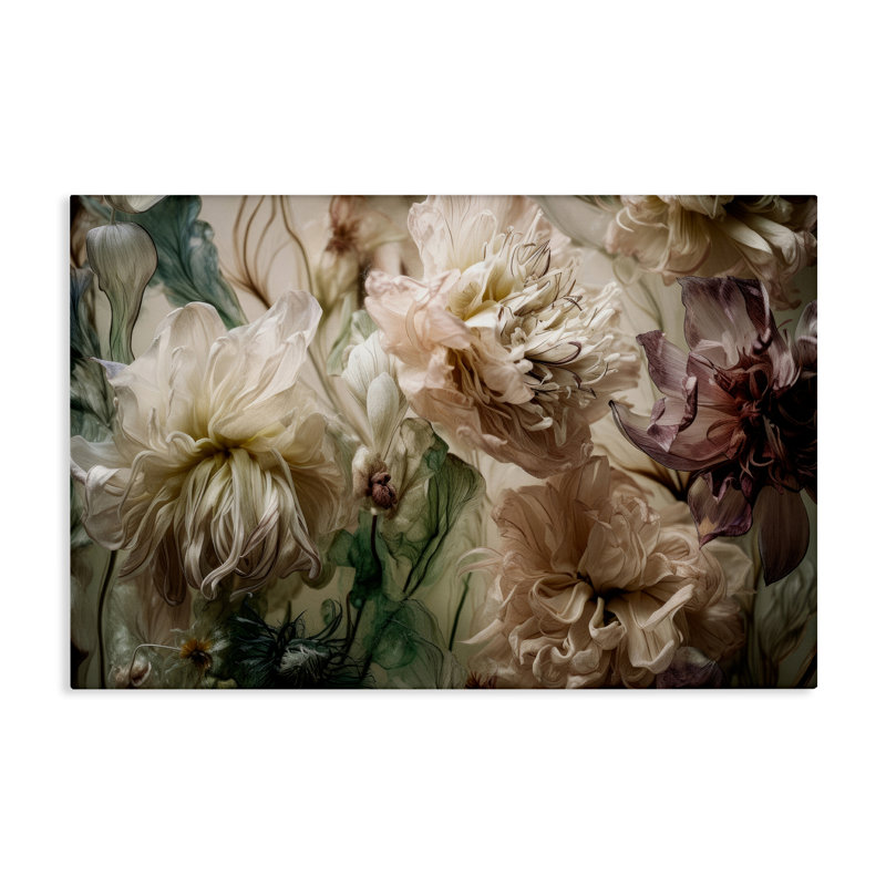 Art mural sur toile Blush Toned Flowers par Incado, H 16 po x l 24 po