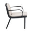 Patio d'extérieur 3 pièces, coussin en polypropylène noir, coussin beige, confortable, nécessitant peu d'entretien et antirouille, siège léger, respirant, facile à assembler