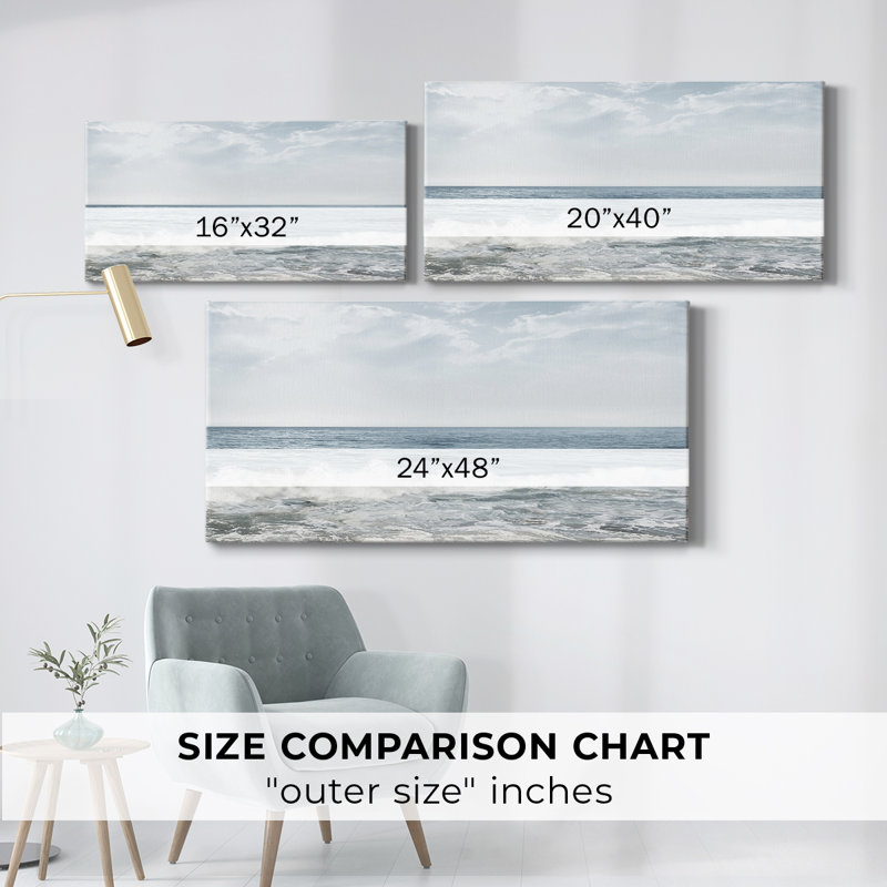 Crashing Waves - Toile tendue avec châssis - Prêt à accrocher, H 16 po x l 32 po