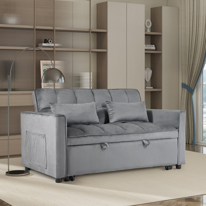 Convertible Sofa Bed, Light Gray