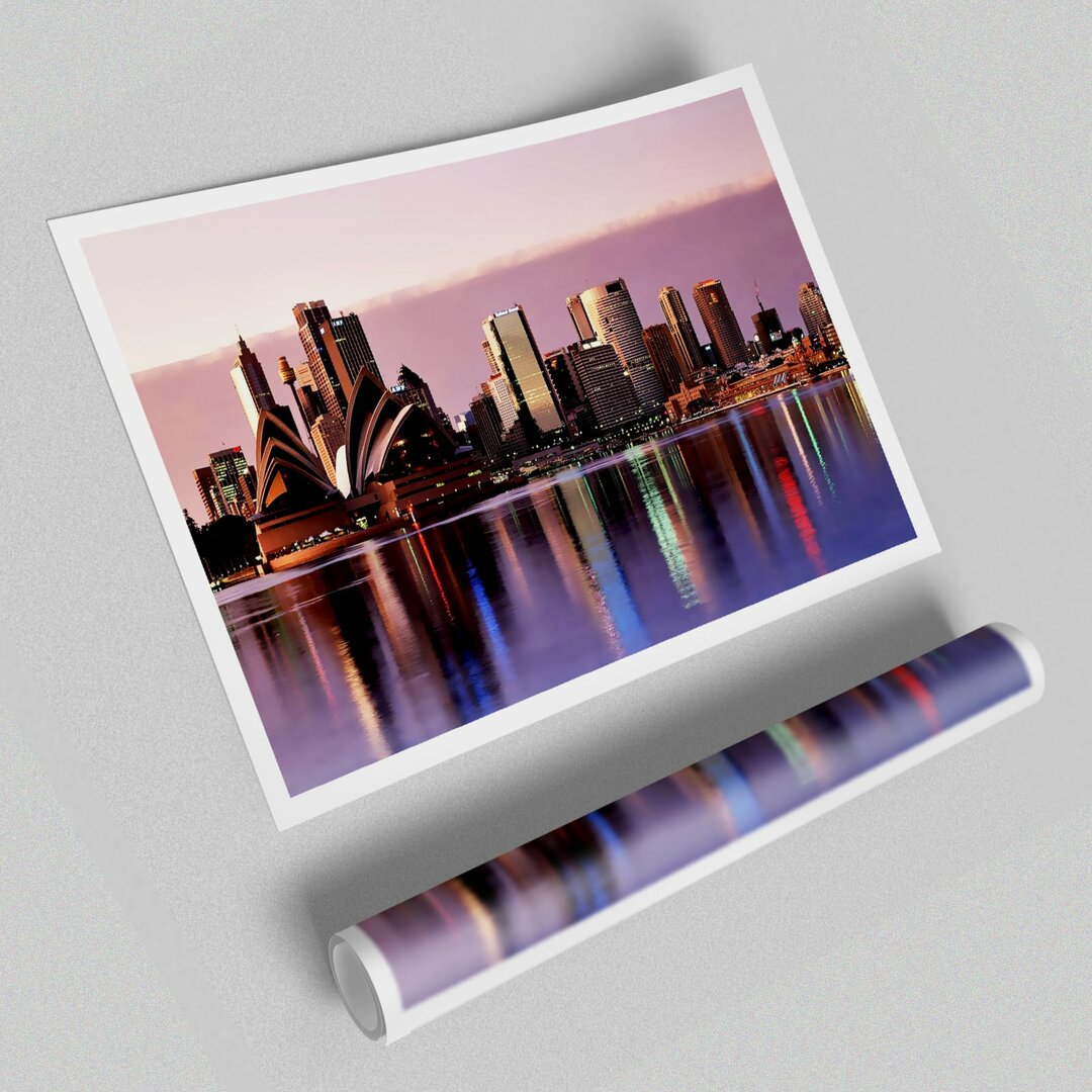 Poster Sydney Harbour Opera House Atemberaubende rosa Reflexionen Architektur