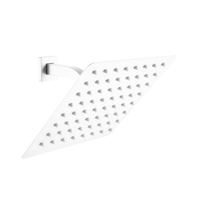 Self-Cleaning Nozzles 304 Stainless Steel Bathroom Shower Head - High Rainfall, White, 8X8, 2.4Lb Rainfall With Self-Cleaning,