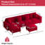 114" U Shaped Chenille Sectional Sofa with Chaise Ottoman and Gold Legs-316871797