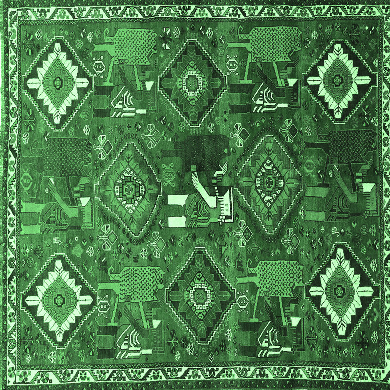 Washable Oriental Indoor Rug, Square 3'