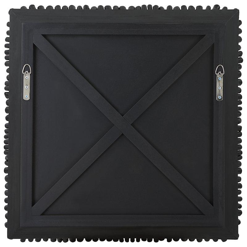 Portside Modern Abstract Wall Decor on Solid Wood, Black