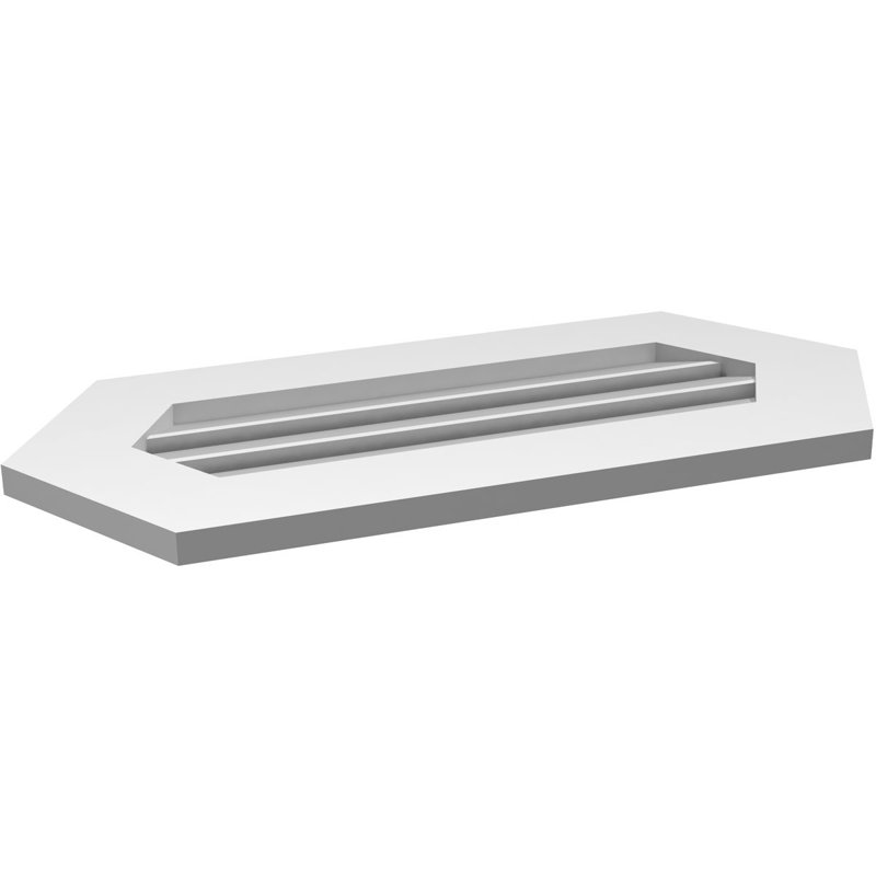 Évent horizontal fonctionnel à pignon en uréthane à surface horizontale Signature, H 14 po x l 30 po x P 1 po