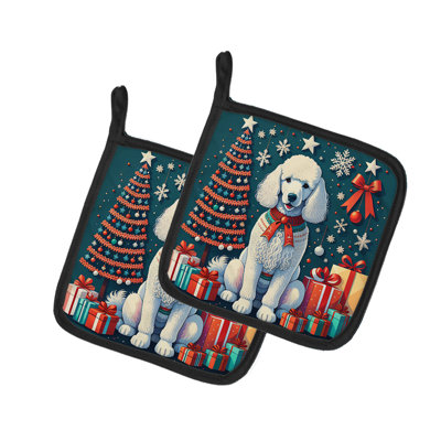 Paire de porte-casseroles Poodle Christmas