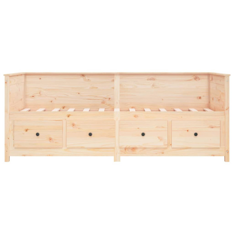 vidaXL Day Bed without Mattress Bed Base Platform Bedstead Solid Wood Pine, Natural, Twin