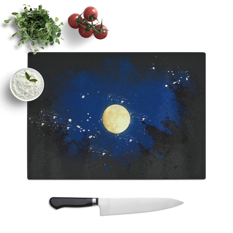 Tempered Glass Moon Through the Trees Chopping Board, 28.5 cm x 39 cm