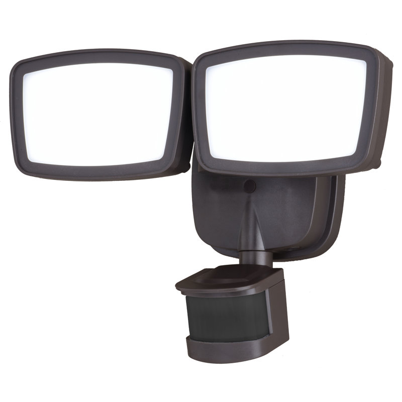 Bronze Dual Head LED Motion Sensor Outdoor Security Flood Light