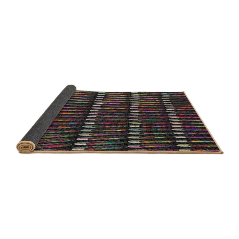 Tapis beige/rose à motifs, Rond 3 pi