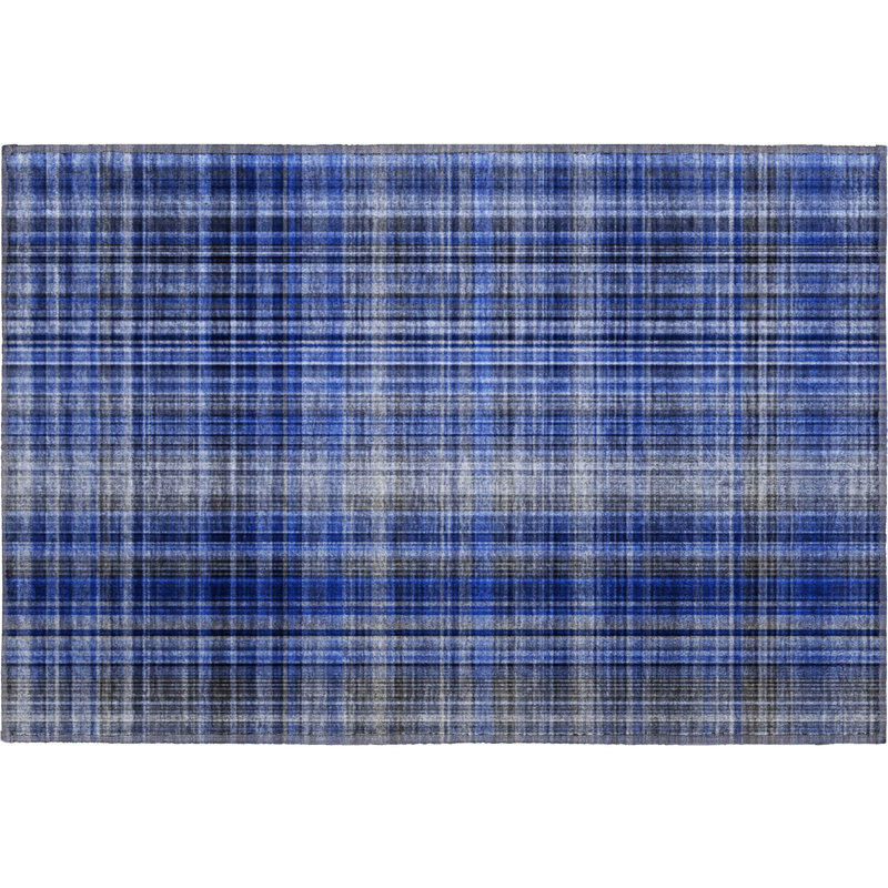 Premium Machine Washable Cerrito AMF541 Navy Rug, Rectangle 1'8" x 2'6"