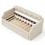 Lit de jour rembourré avec lit gigogne, beige pour lit simple