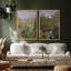 «Garden Bloom By The Riverside Floral Impressionist», 2 pièces sur toile-98374016-98374015