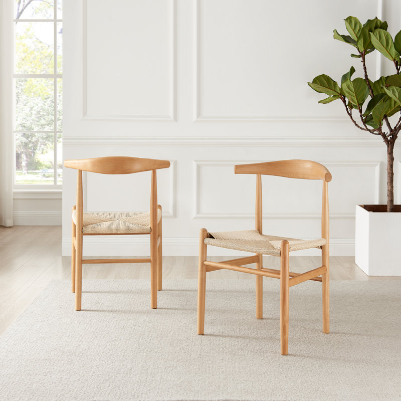 Auni Beech Wood and Rope Dining Chairs - Mid Century Modern Design & Responsibly Sourced