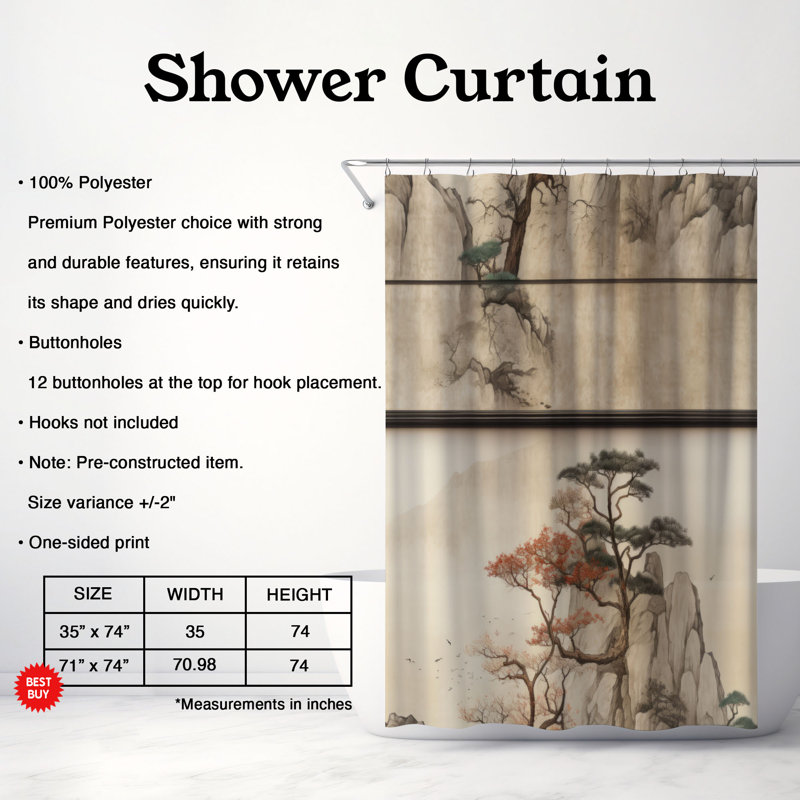 Ancienne structure - Rideau de douche Premium, H 74 po x l 71 po