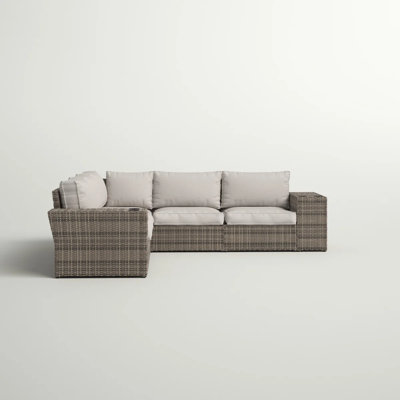 Jackson Patio 7-Piece HDPE Wicker Sectional Sofa with Cushions & Cup Holders