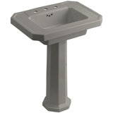 Kathryn Fireclay 27" Pedestal Bathroom Sink with Overflow