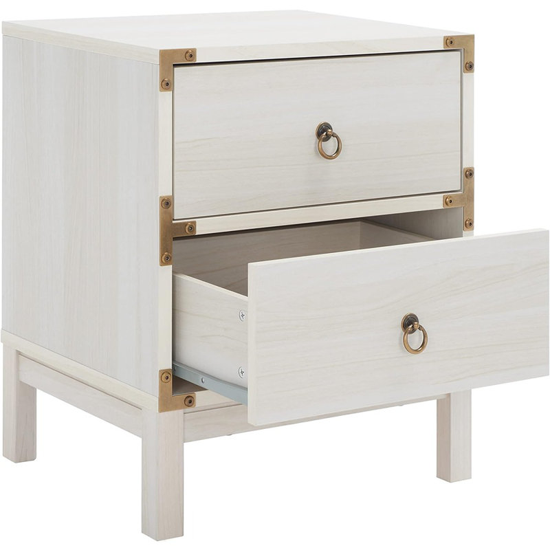 Table de chevet 18,5 po Alfano, Blanc décoloré