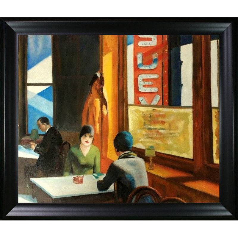 " Chop Suey " by Edward Hopper, Black Matte Frame